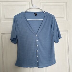 SHEIN Blue Button-Down Women's Shirt